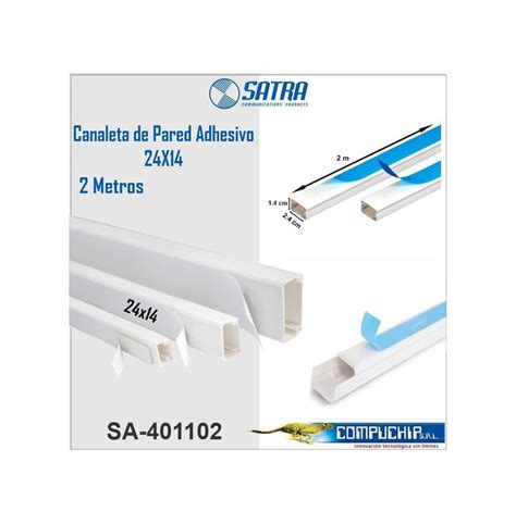 Canaletas de Pared Adhesivo 2M, 24 x 14