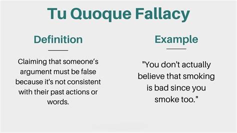 Tu Quoque Fallacy - Definition and Examples