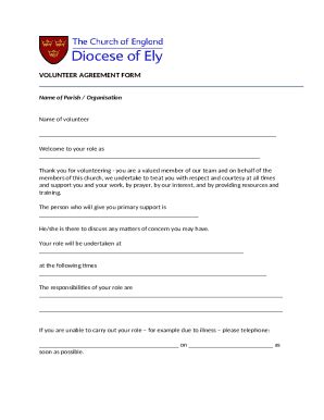 Volunteer Agreement - cloudfront.net Doc Template | pdfFiller