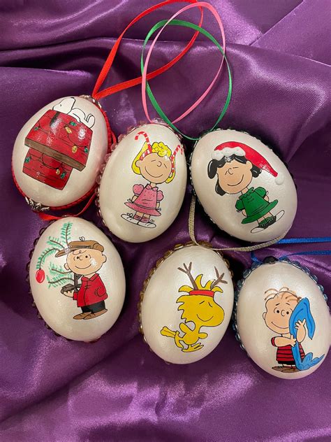 Charlie Brown Christmas Hand Painted Real Egg Ornament, Peanuts ...