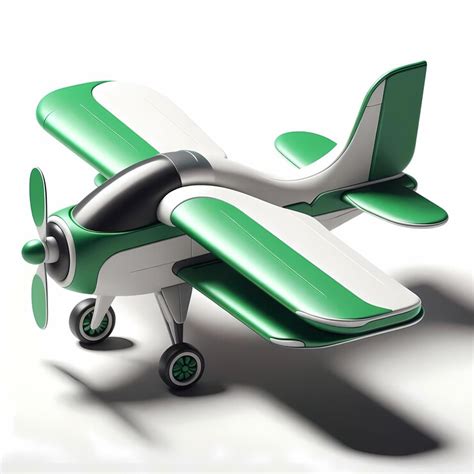 3d render of green airplane model isolated on a white background ...