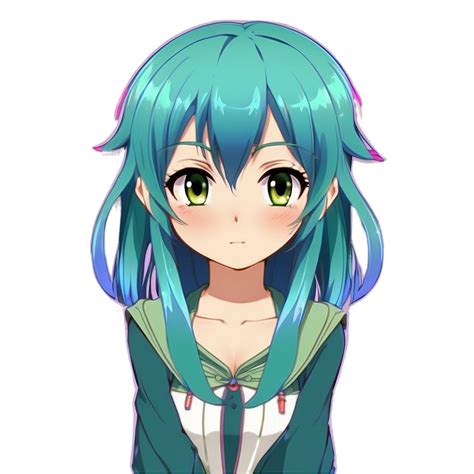 Download Download Green Haired Anime Character Png Eiv30 | Wallpapers.com