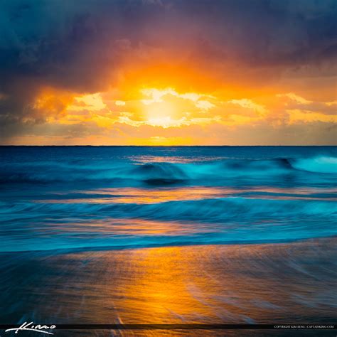 Ocean Wave at Beach Glorious Sunrise | HDR Photography by Captain Kimo