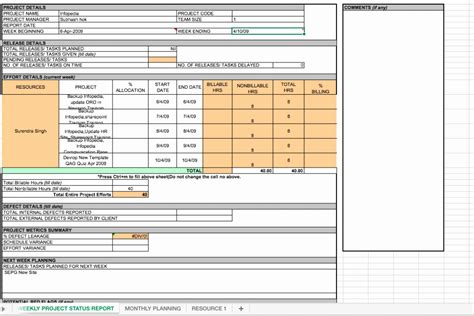 Project Status Report Template Excel Elegant Weekly Project Status Report Template Excel ...
