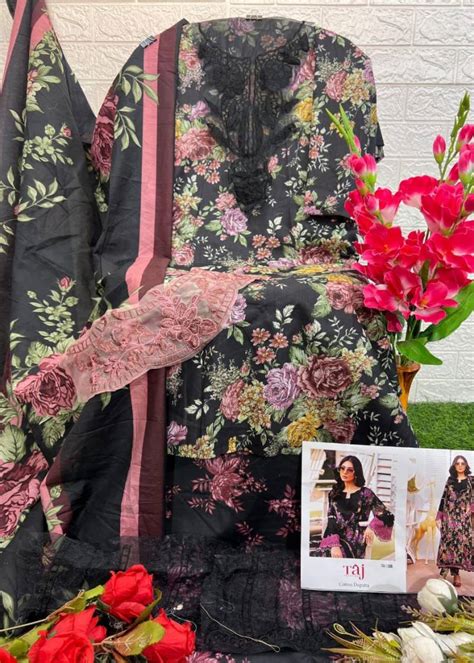 Taj 567 And 568 Cotton Dupatta Pakistani Salwar Suits Collection