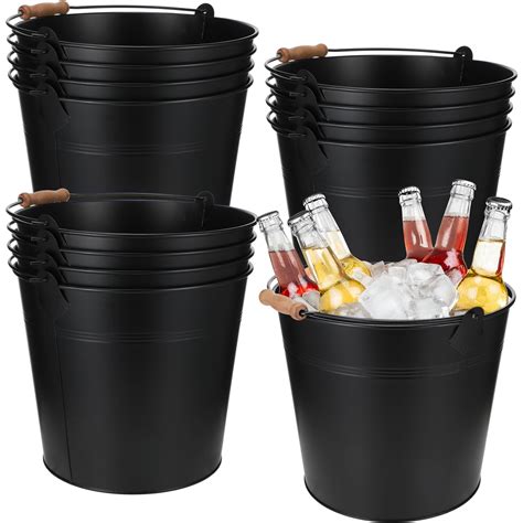 Amazon.com: Didaey 12 Pcs Large Galvanized Metal Buckets with Handle 10 ...