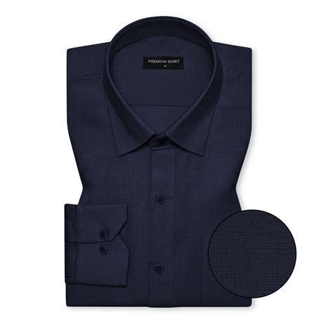 Dark Blue Textured Linen Shirt For Men – Gentleman Label