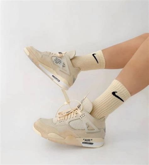 Air Jordan Retro 4 Off White Sail Semi UA (198)