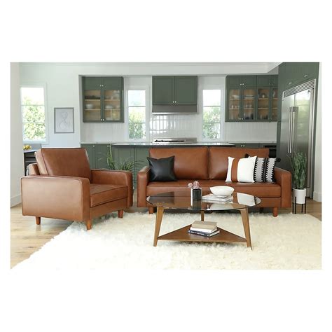 Mid Century Modern Leather Sofa Set | Cabinets Matttroy