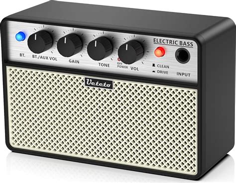 Ueteto 10W Mini Bass Amp, Portable and Rechargeable Bass Guitar ...