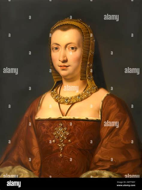 Queen Anne of Brittany, digitally altered according to a painting by ...