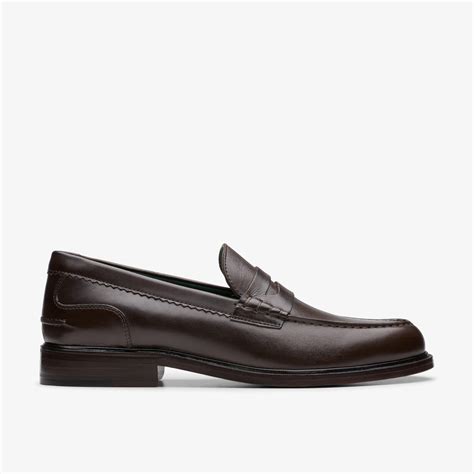 Mens Craft James Lo Dark Brown Leather Loafers | Clarks UK