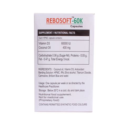Rebosoft-60K Capsule 4's Price, Uses, Side Effects, Composition ...