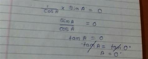 If sec theta.sin theta = 0 , then find the value of theta - Brainly.in