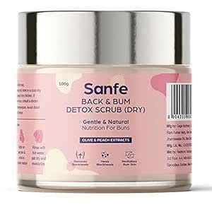 Sanfe Back & Bum Detox Scrub (Dry) With Peach Extracts & Olive Oil ...