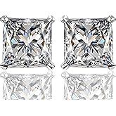HIGHSPARK 925 Silver Solitaire Stud Earrings | 92.5 Sterling Silver ...