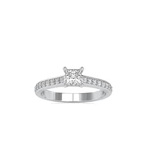 EMORI 14KT Gold Sparkling Princess Cut Diamond Ring For Women With Lab ...