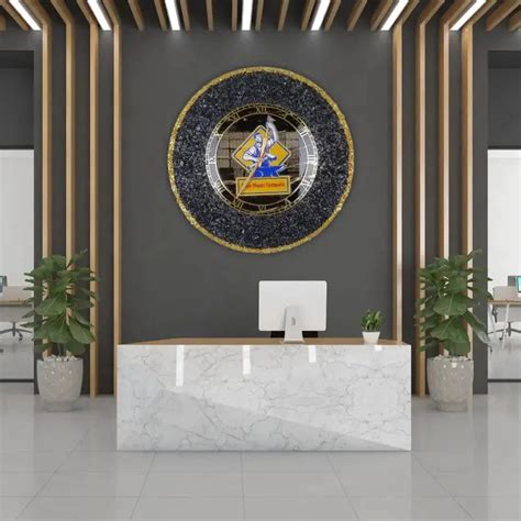 Custom Company Logo Epoxy Resin Wall Clock for Sale