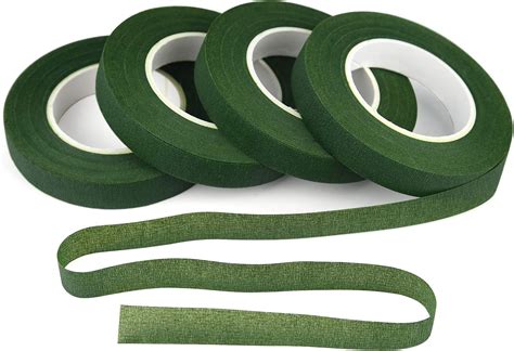 TUPARKA 4 Rolls 1/2" Wide Dark Green Floral Tapes for Bouquet Stem ...