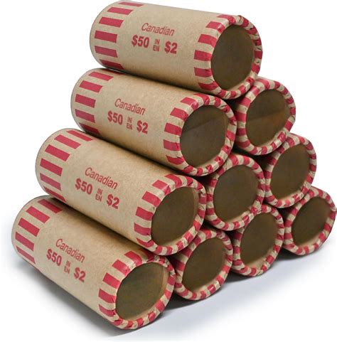 L LIKED 49 Pcs Preformed Toonie Coin Wrappers for Canadian Coins, 2 ...