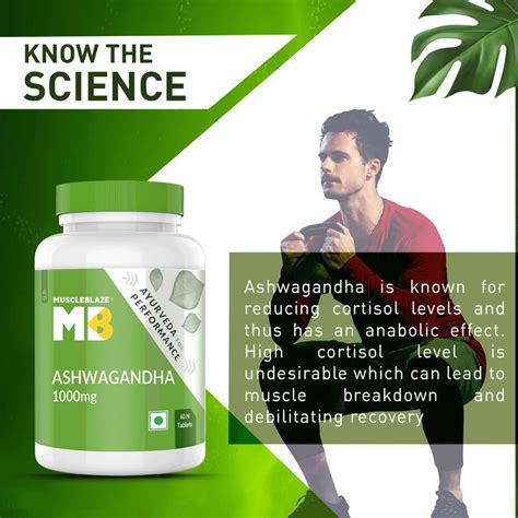 Buy MUSCLEBLAZE ASHWAGANDHA 1000MG SUPPLEMENT 60 TABLETS Online & Get ...