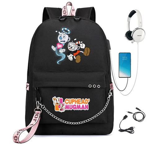 Cuphead Nylon Backpack Cartoon Student Teenager Schoolbag – CRAZE