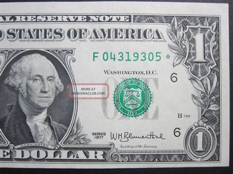 1977 $1 Uncirculated Consecutive Star Note Replacement Us Collectible ...