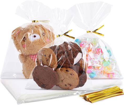 Amazon.com: SUREHOME Cellophane Treat Bags 5x7 In 100 Pcs Individual ...