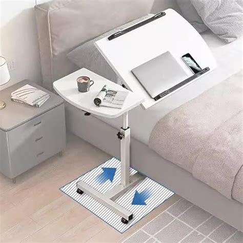 Purzen Adjustable Overbed Bedside Table with Wheels, Great India | Ubuy