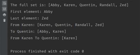 Sorted Set in Java 的图像结果