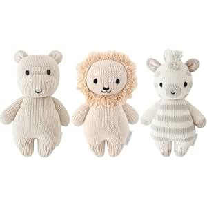 cuddle + kind Baby Animal Bundle - Baby Hippo (Pebble), Baby Lion, Baby ...