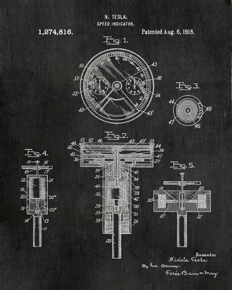 Buy Nikola Tesla Inventions Figure Patent Prints - Wall Art Decor ...