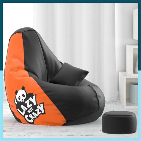 ComfyBean Bag with Beans Filled XXXXL Bean Bag with Free Cushion and ...