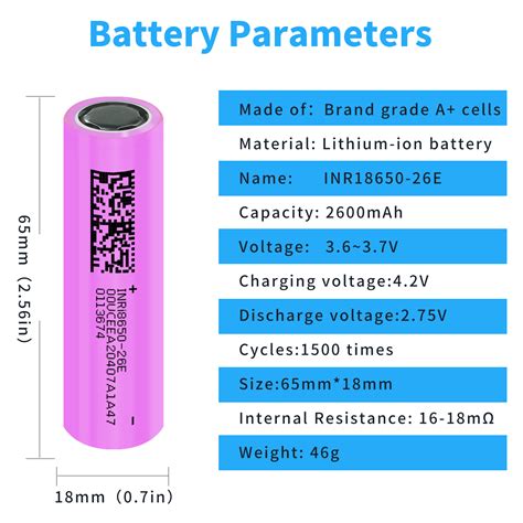18650 2600mAh Battery 3.7V 10A Discharge Lithium I... – Grandado