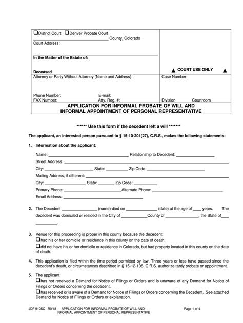 2018-2026 Form CO JDF 910SC Fill Online, Printable, Fillable, Blank ...