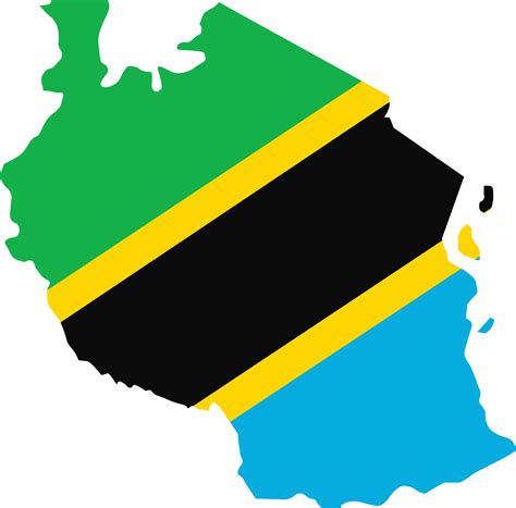 Tanzania map city color of country flag. 12096527 PNG