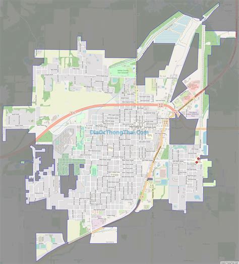 Map of Harrisburg city, Illinois