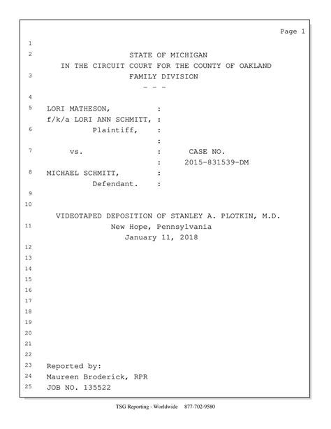 Image result for Deposition Transcript Form