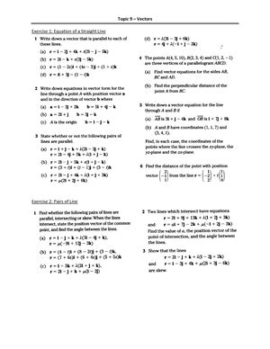 Vectors(Plane) Notes - 9709 pure math 3 - PLANES Equations of a Plane ...