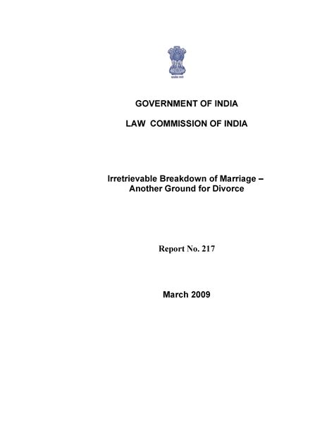 Report 217 on irretrievable breakdown of marriage - GOVERNMENT OF INDIA ...
