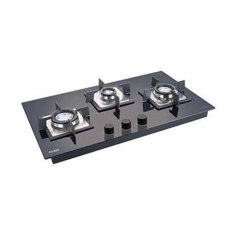 Buy Glen 3-Burner Black Glass Hob Top 74 Online in India