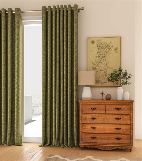 Buy Curtain Label Set of 2 Arezzo Textured Poly/Cotton Curtain with ...