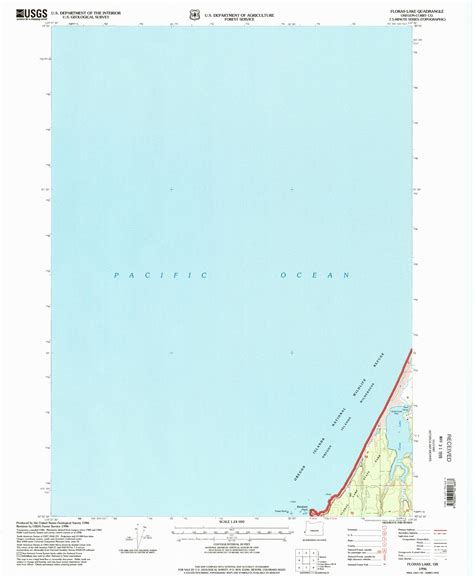 Classic USGS Floras Lake Oregon 7.5'x7.5' Topo Map – MyTopo Map Store