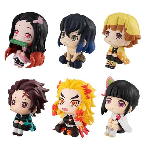 Set of 6 Demon Slayer Action Figures, Tanjiro Nezuko Kyoujurou Anime ...