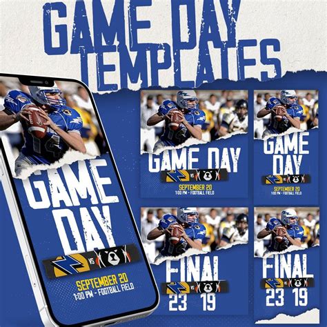 Customizable Digital Download Sports Game Day Instagram Social Media ...