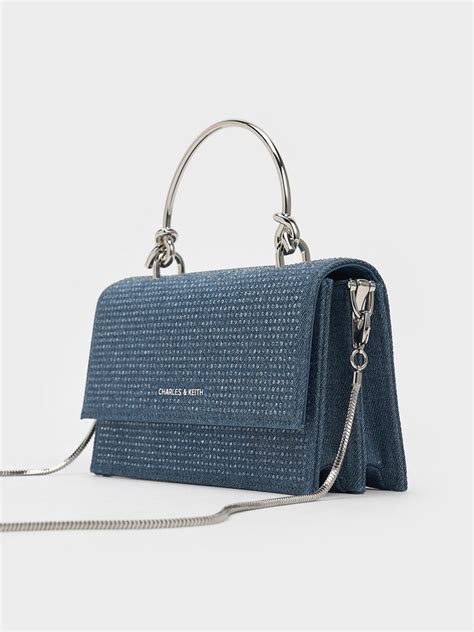Blue Kristine Denim Sculptural-Handle Long Wallet - Denim Blue ...
