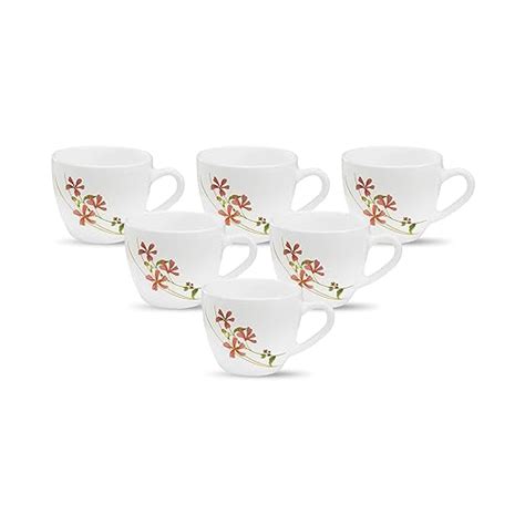La Opala, Novo Collection Opal Glass Crockery | Cup Lily, Set of 6 ...
