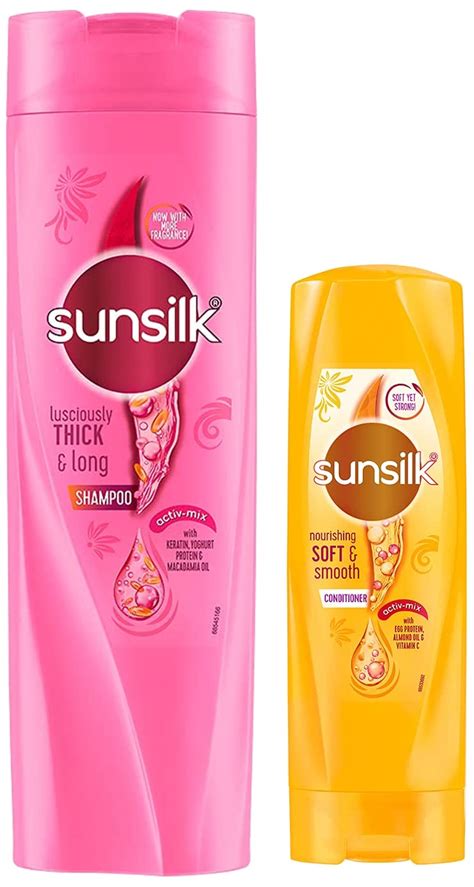 Buy Sunsilk Lusciously Thick & Long Shampoo 360 ml & Nourishing Soft ...