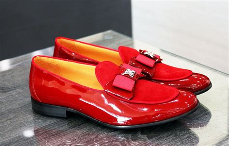 Patent Leather & Suede Slip-On Loafer Red | Dress shoes men, Loafers ...
