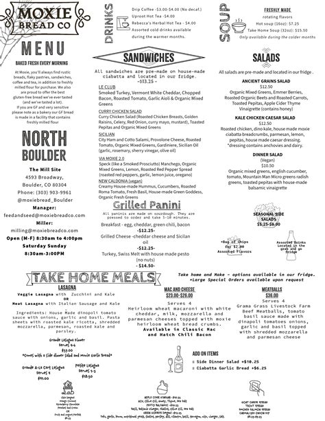 Menus — Moxie Bread Co